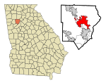 Cobb County Georgia Incorporated and Unincorporated areas Marietta Highlighted